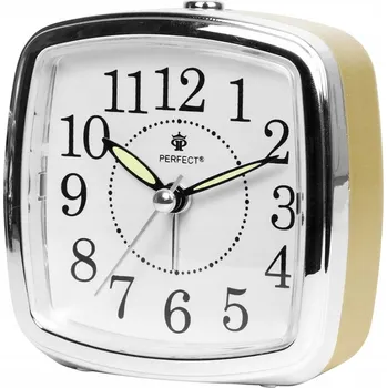 Budík Budík Ručičkový Zlatý Tichý Chod Opakované Buzení Podsvícení Na Baterie