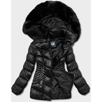 Dámská bunda Černá krátká dámská bunda pro přechodné období (B8069-1) odstíny černé XXL (44)