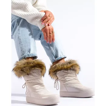 Dívčí sněhule Moderní dámské zlaté sněhule platforma 36