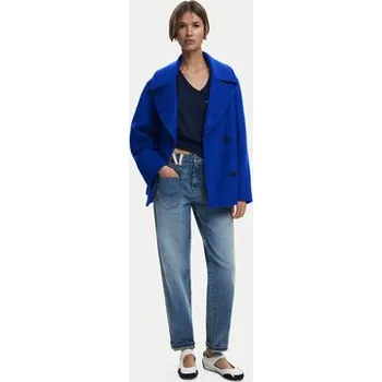 Desigual Vlněný kabát Shortcolor 25WWEW11 Modrá Regular Fit M