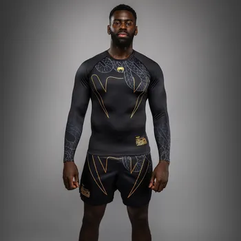 Rashguard Rashguard Venum Serpenti - dlouhý rukáv - Black/Silver/Gold Velikost: XXL