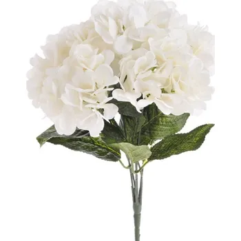 umělá květina Trs hortenzie 42 cm - bílá