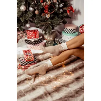 Dámské ponožky Dámské polofroté ponožky Unique - 35-37 / béžová