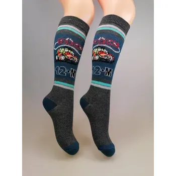 Dámské punčochy Chlapecké podkolenky Monster Truck - 19-22 / šedá/tmavě modrá
