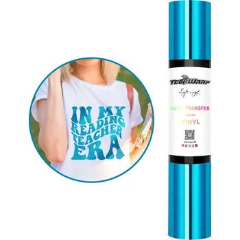 Samolepící dekorace TeckWrap Metallic Chrome HTV - Cool Blue - Nažehlovací vinylová folie Velikost: 30,5 x 30 cm