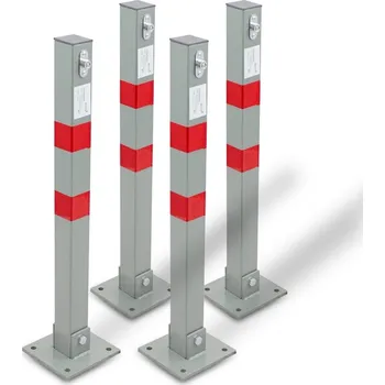 parkovací zábrana Sada skládacích parkovacích zábran, 4 kusy, ocelové Bituxx M18243