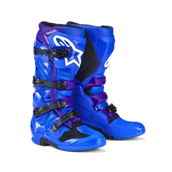 Moto obuv A Motokrosové boty / mx obuv ALPINESTARS TECH 7 , 2012025-70 barva modrá/fialová velikost US 10 / EU 44,5 (motokrosová obuv s certifikací CE podle normy EN 13634:2017)