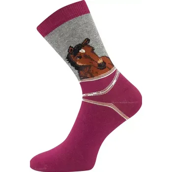 Dámské punčochy Dívčí ponožky Koník B - 25-29 / fuchsiová