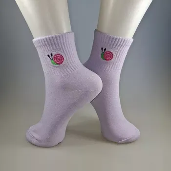 Dámské ponožky Dámské ponožky s šnečkem - 35-38 / světle fialová