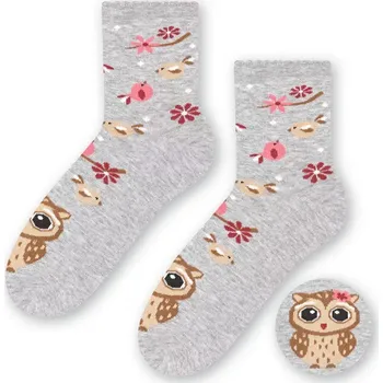 Dámské ponožky Dámské ponožky Sova S - 38-40 / světle šedá