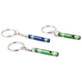 Hliníkový přívěsek na klíče s píšťalkou a kroužkem