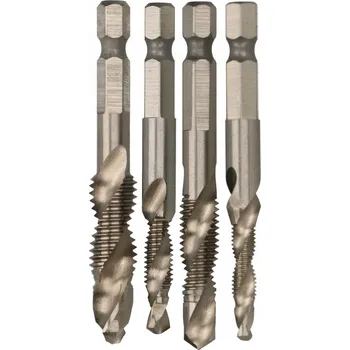 Vrták Sada závitových vrtáků ocel hss 4ks. závitníky ⌀5-10 mm