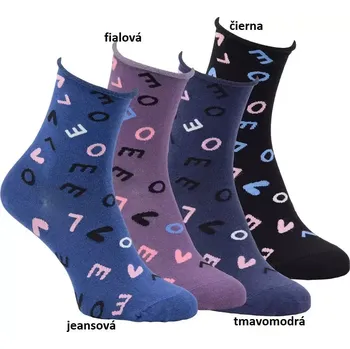 Dámské punčochy Dámské ponožky Love - 35-38 / tmavě modrá