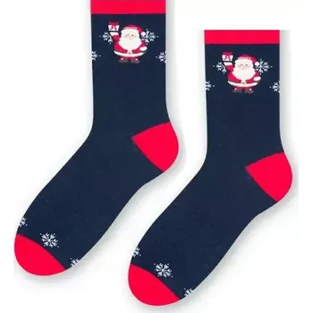 Dámské ponožky Dámské ponožky Santa a darček - 35-37 / tmavě modrá