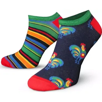 Veselé nestejné ponožky Jsem kohout K - 42-44 / tmavě modrá