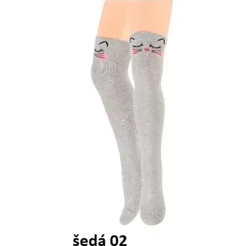 Dámské oblečení Dívčí nadkolenky Kočka - 140-146 / šedá - 02