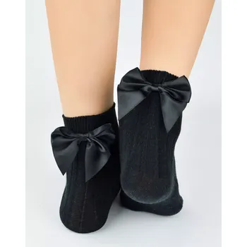 Dámské punčochy Dámské ponožky s mašlí SB144 - 35-38 / černá