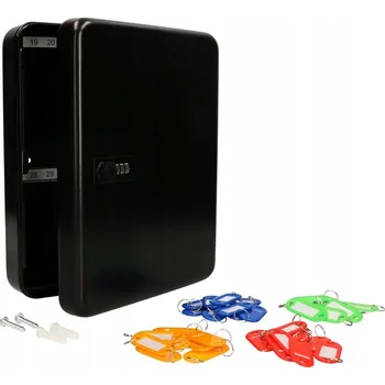 Skříňka na klíč Bezpečnostní schránka na klíče + 36 kroužků na klíče v ceně kotarbau černá