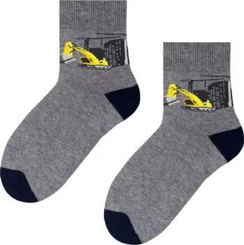 Dětská móda Chlapecké ponožky Bagr - 29-31 / šedá