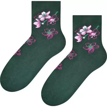 Dámské punčochy Dámské ponožky Sakura - 35-37 / tmavě zelená