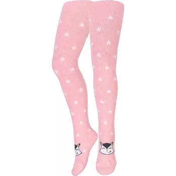 Dámské oblečení Dívčí punčocháče Liška a hvězdy - 80-86 / růžová