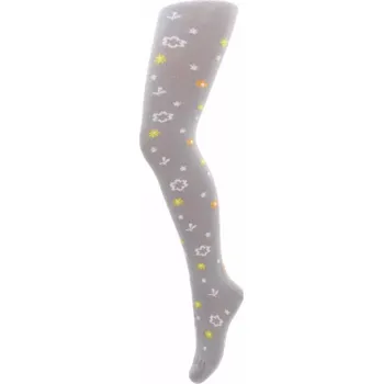 Dámské punčochy Dívčí punčochy Kvítky - 104-110 / šedá