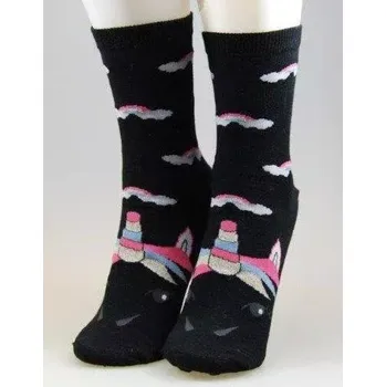 Dámské punčochy Dámské ponožky Jednorožec - 35-41 / černá