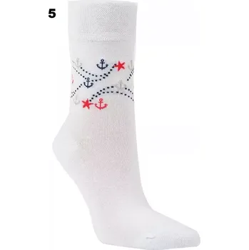 Dámské ponožky Dámské ponožky Námořnické - 35-38 / bílá / 5