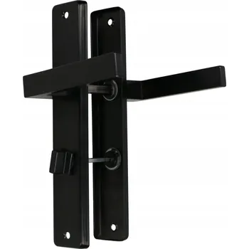 Dveřní kování Rukojeť černá wc koupelnová klika 72 dveře pravé - černá \ práva