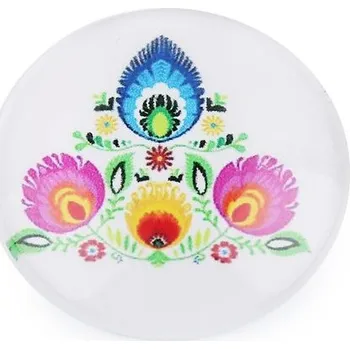 Korálek Skleněný kabošon folklor Ø25 mm - 1 multikolor