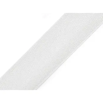 Saténový Šikmý Proužek - Šíře 15 mm, Zažehlený - METRÁŽ - 2001 bílá