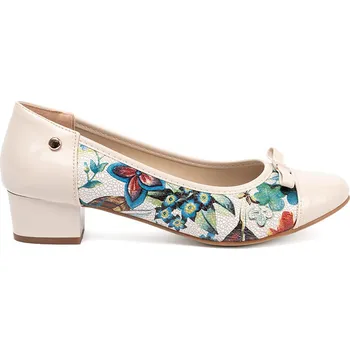 Dámské lodičky Luxusní dámské lodičky vícebarevné na širokém podpatku 39