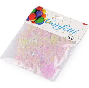 Vánoční dekorace Konfety vánoční vločky - 1 (Ø23 mm) bílá AB