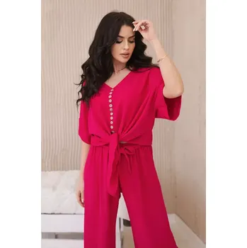 Souprava halenky a kalhot fuchsiové barvy UNI