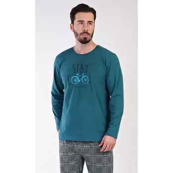 Pánské pyžamo Pánské pyžamo dlouhé Adam tmavě zelená XL