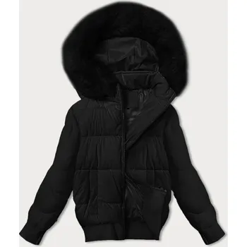 Dámská bunda Černá krátká dámská zimní bunda se stahovacími lemy S'west (B8288-1) odstíny černé XXL (44)