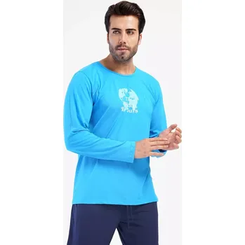 Pánské pyžamo Pánské pyžamo dlouhé Matěj světle šedá M