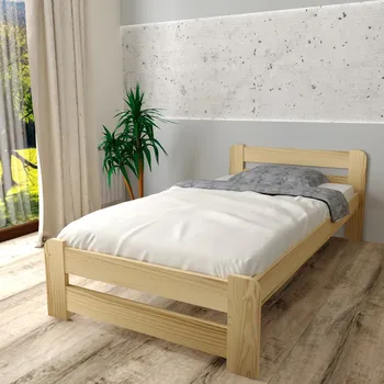 Postel Zvýšená postel z masivu Halina 80x200 cm + matrace Diana 12 cm + rošt ZDARMA