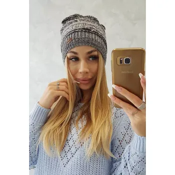 Čepice Čepice s fleecem Patrycja K254 černá+šedá UNI