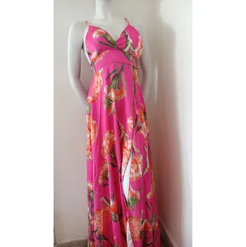 Dámské oblečení Dámské sexy maxišaty 79276 - Koucla UNI zelená s květy