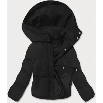 Černá krátká bunda pro přechodné období s kapucí (5M3117-392) odstíny černé XL (42)