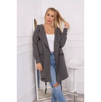 Zateplená bunda s kapucí v grafitové barvě UNI