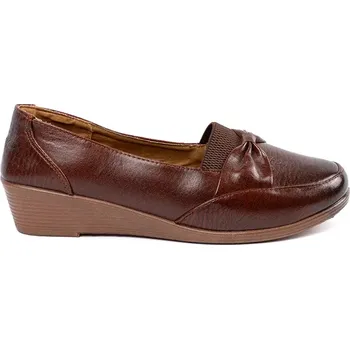 Dámské polobotky Módní polobotky hnědé dámské na klínku 40