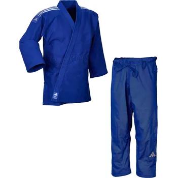 Bojový sport JUDO KIMONO ADIDAS CONTEST J650 MODRÉ - stříbrné pruhy Velikost: 155