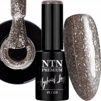 Lak na nehty Hybridní lak NTN 5g Limited Edition Glitter Hnědý s třpytkami Č.322
