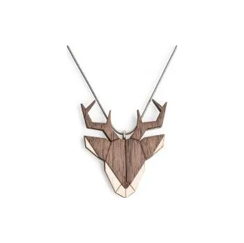 Přívěsek Dřevěný přívěsek BeWooden Deer Pendant na krk s řetízkem zdarma - AP3