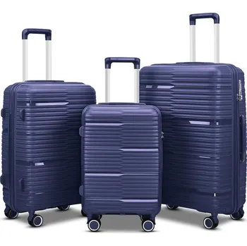 Sada cestovních kufrů 3ks Barut Granátové ABS 4 kolečka 360° teleskopická rukojeť M19062