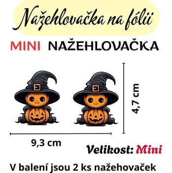 Nažehlovačky na fólii Nažehlovačka na fólii, HALLOWEEN strašidlo, 1 kus Zvolte VELIKOST motivu ZDE:: MINI velikost