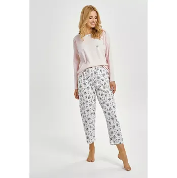 Dámské pyžamo 3450 DÁMSKÉ DLOUHÉ PYŽAMO ELLA S-XL růžová M