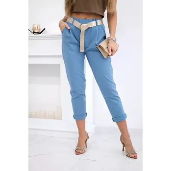 Dámské kalhoty Kalhoty Puntor s páskem džínovina UNI